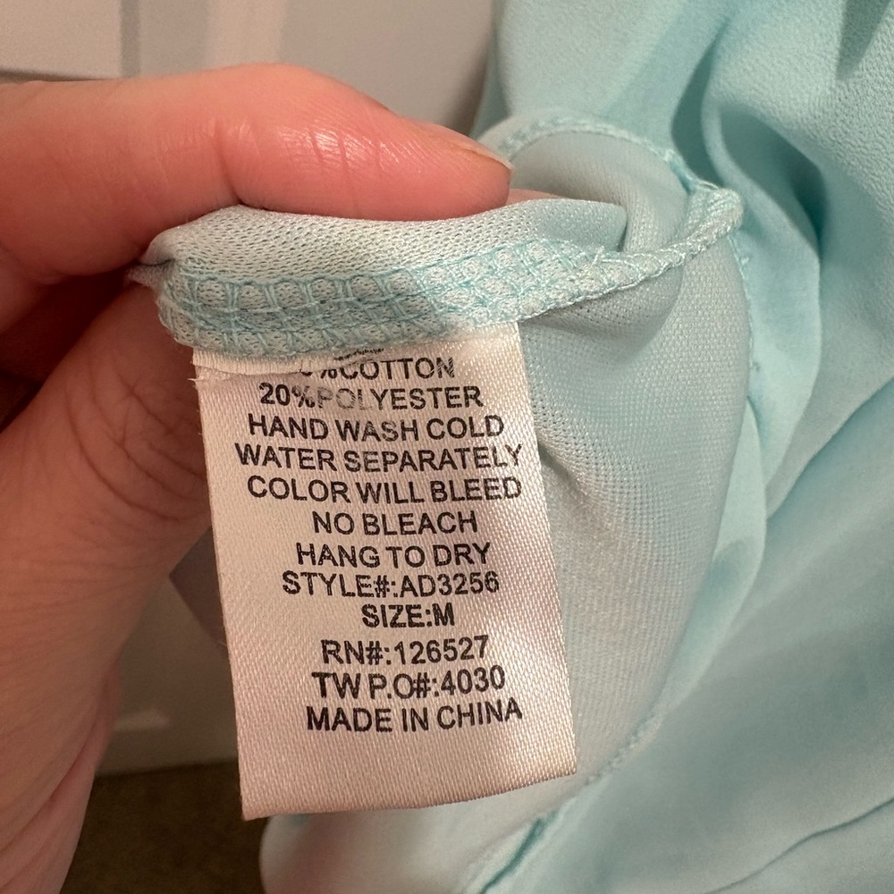 Dina Be Cream Lace and Light Blue Mini Dress - Picture 4 of 4